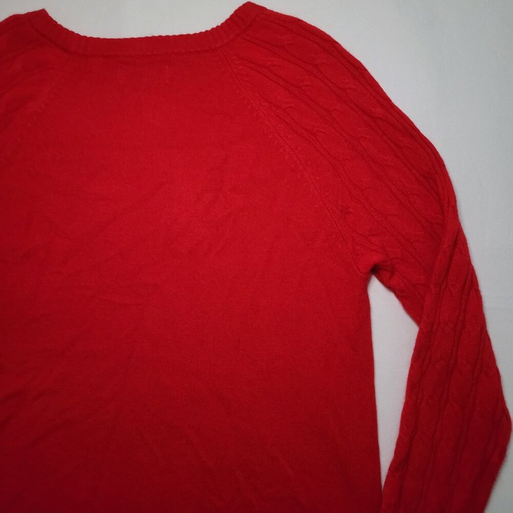 Croft & Barrow Cable Knit Sweater Red Womens Medium Preppy Cottagecore - Picture 8 of 9